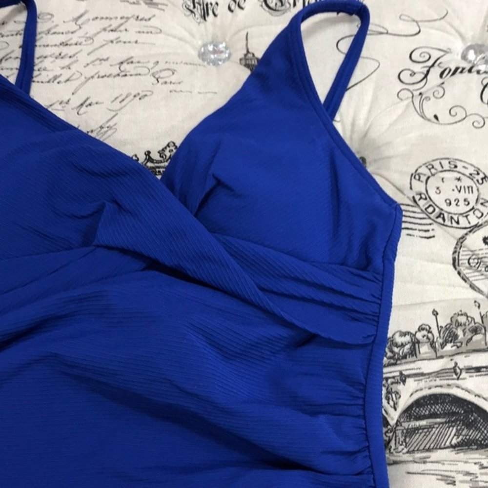 Sea Level Riviera Ribbed One Piece Swim Ocean Blue - Picture 7 of 9